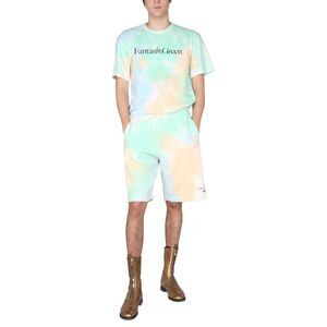MSGM Tie-Dye Cotton Sweat Shorts Men MULTICOLOUR Pants